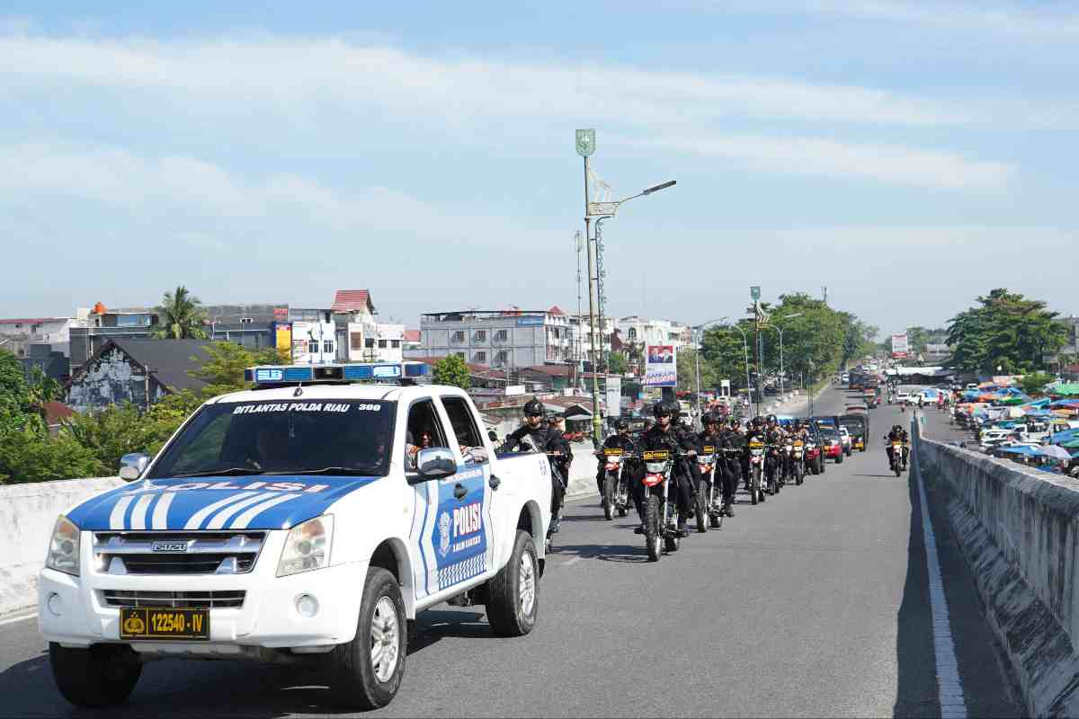Patroli Skala Besar Polda Riau Antisipasi Kejahatan di Pekanbaru