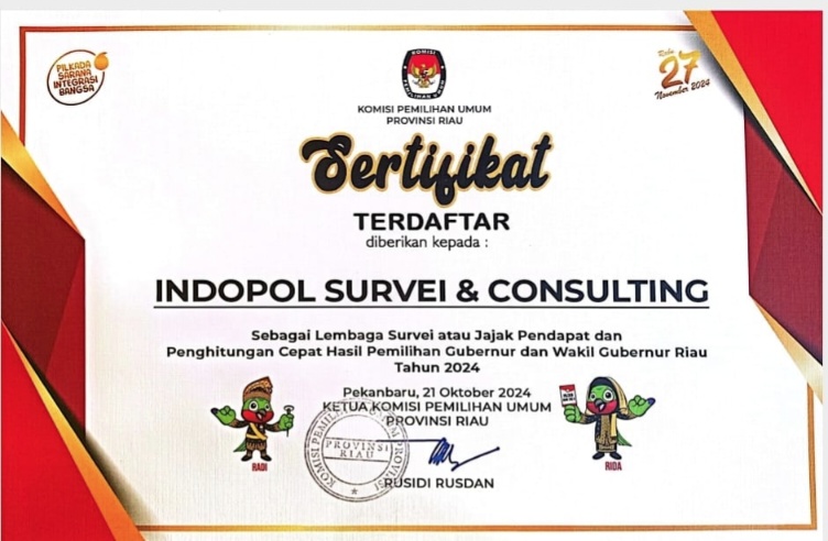 Terdaftar Secara Resmi di KPU, Indopol Survey & Consulting Siap Berikan Data Akurat Terkait Pilkada