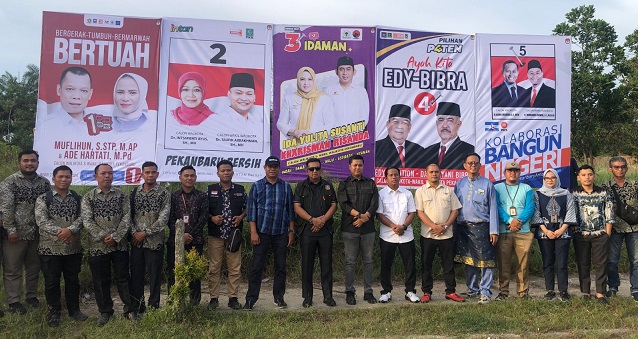 Bawaslu Pekanbaru Awasi Pemasangan Alat Peraga Kampanye