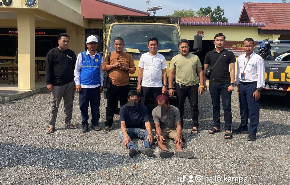 Dua Terduga Pencuri Kabel PLN di Siak Hulu Ditangkap Polisi