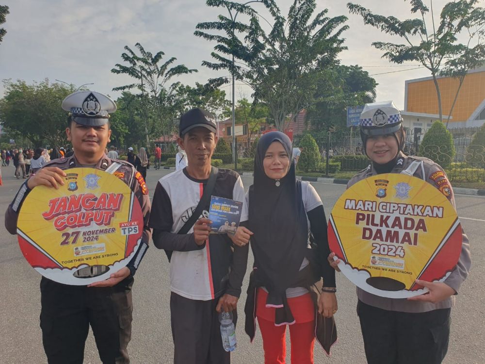 Satlantas Polresta Pekanbaru Sosialisasi Pilkada Damai di CFD